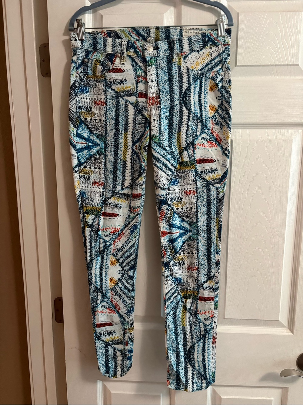 rag & bone/JEAN surf knit print Geometric Multicolor Stretch legging jeans 31 - Picture 2 of 8